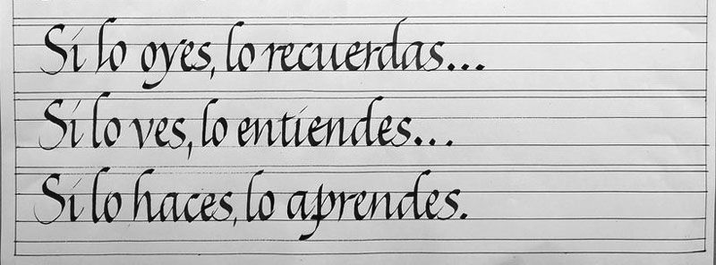 Ejercicio de caligrafía de Ricardo Rousselot Schmidt. Blog sobre corrección